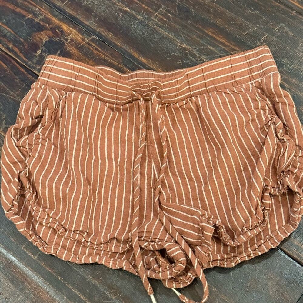 Calia High Waist Brown Striped Shorts -S